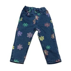 Garanimals Toddler Girl 18 Months Flower Power Print Straight Denim Jeans Pants